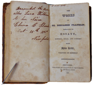 The Works of Benjamin Franklin, Essays, Humorous, Moral, and Literary (1824)