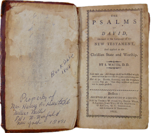 1808 Watts. The Psalms of David, with Hymns and Spiritual Songs, Boston imprint