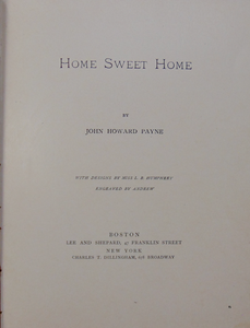 Home Sweet Home : with Designs by Miss L. B. Humphrey, Engraved by Andrew (1880)