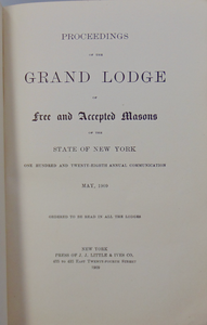 1909 Proceedings Grand Lodge of Free and Accepted Masons the State of New York