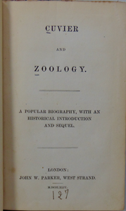 Cuvier and Zoology: A Popular Biography, with an Historical Introduction (1844)