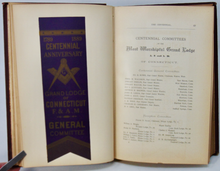 Load image into Gallery viewer, Centennial of the Most Worshipful Grand Lodge of Connecticut 1889, Masonic