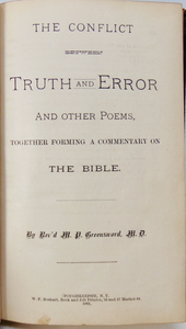 The Conflict between Truth and Error And Other Poems, a Commentary on the Bible