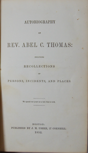 Autobiography of Rev. Abel C. Thomas, Universalist (1852)