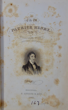 Load image into Gallery viewer, William Wirt. Sketches of the Life and Character of Patrick Henry (1847)