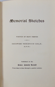 Memorial Sketches: written of many friends, by George Needham Dale (1903)