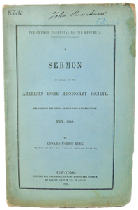 The Church Essential to the Republic: American Home Missionary Society 1848