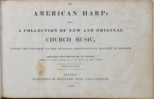 Zeuner.  The American Harp oblong Church Music book (1839)