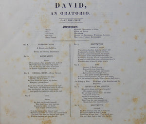 David, an Oratorio, Handel and Haydn Society, Boston (1835)