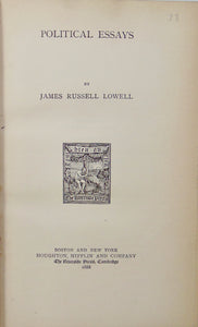 James Russell Lowell, Latest Literary Essays and Addresses 1888 First Edition