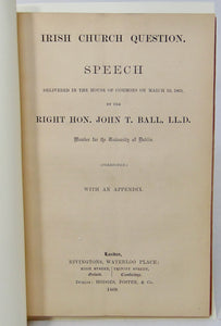 Church of Ireland Defended 1869 Speech on the Irish Church Act