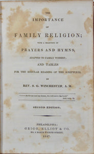 The Importance of Family Religion; with Prayers and Hymns, for Family Worship