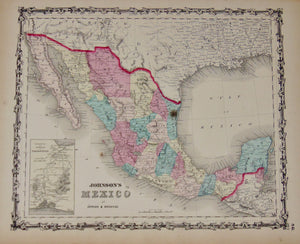 [MAP] Johnson's Mexico (c. 1861)