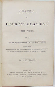 Wolff, J. F. A Manual of Hebrew Grammar with Points