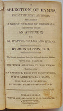 Load image into Gallery viewer, Rippon &amp; Staughton. A Selection of Hymns, Baptist Appendix to Watts (1813)