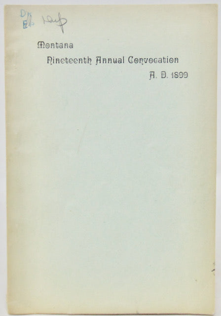 Nineteenth Annual Convocation of the Missionary District of Montana (1899)