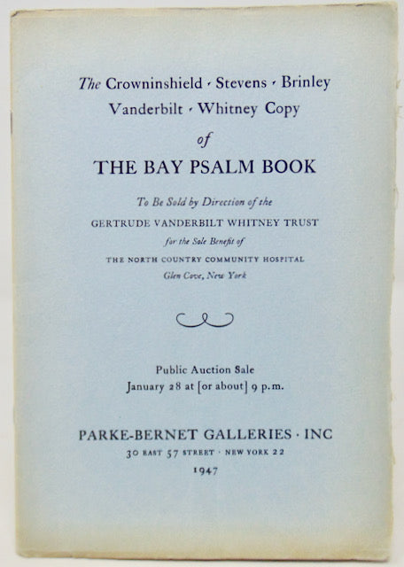 [Bay Psalm Book] 1947 descriptive Auction Catalogue