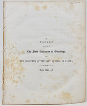 Load image into Gallery viewer, O&#39;Callaghan. Papers relating to The First Settlement at Onondaga, 1654-8