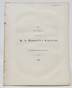 O'Callaghan. Iroquois War, Expedition to the Genesee Country & Niagara, 1687