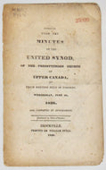 Minutes of the United Synod of the Presbyterian Church of Upper Canada 1836