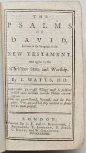 Watts & Doddridge. The Psalms of David with Hymns and 8 pp of engraved Music