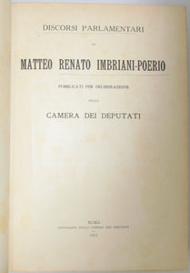 Imbriani-Poerio. Discorsi Parlamentari, pubblicati per deliberazione della Camera dei Deputati