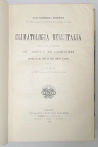 Roster, Giorgio. Climatologia dell'Italia nelle sue attinenze con l'igiene e con l'agricoltura (1909)